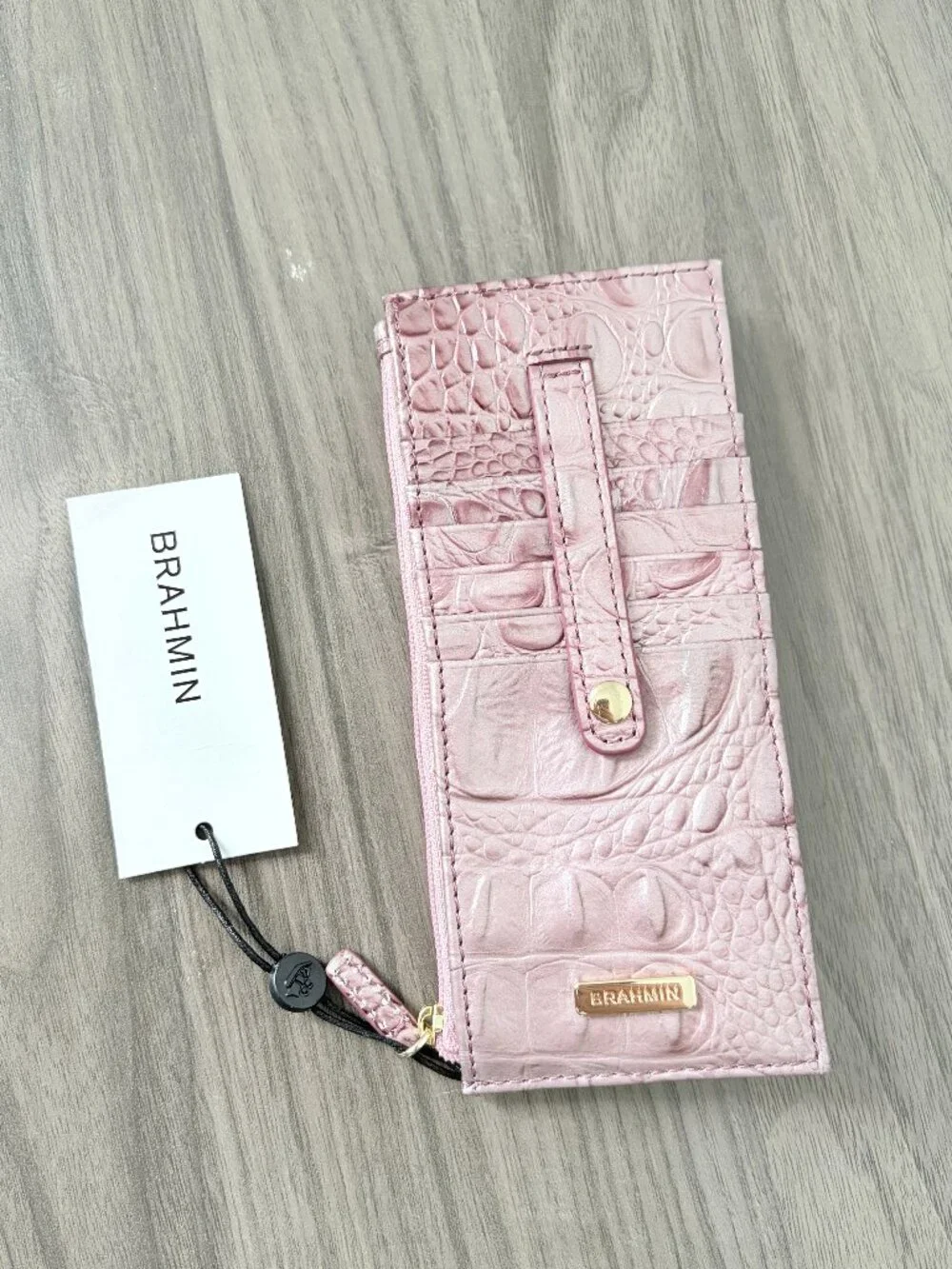 BRAHMIN Credit Card Wallet Pearl Pink